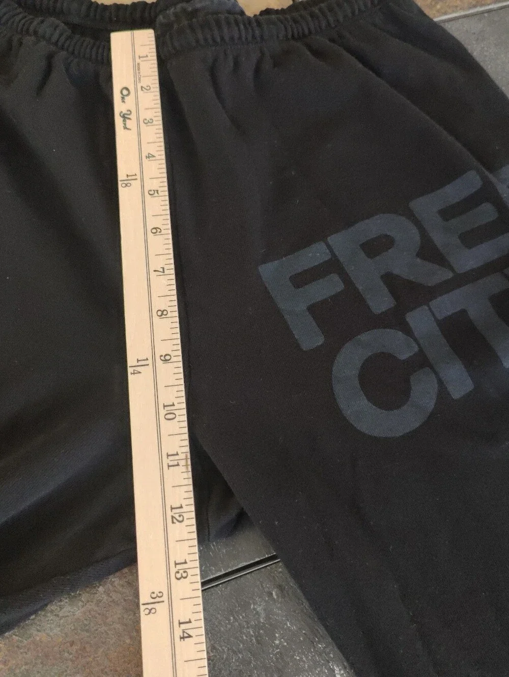 Free City Women’s M Sweatpants Joggers Black/Blue - Picture 7 of 10